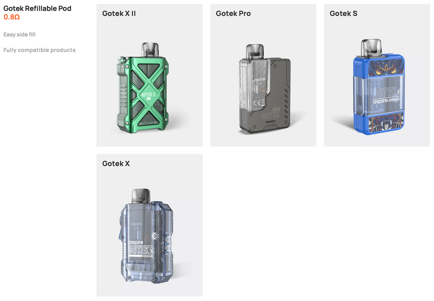 Aspire Gotek Pods